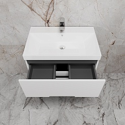 Style Line Тумба с раковиной Матис 70 белая матовая – фотография-4